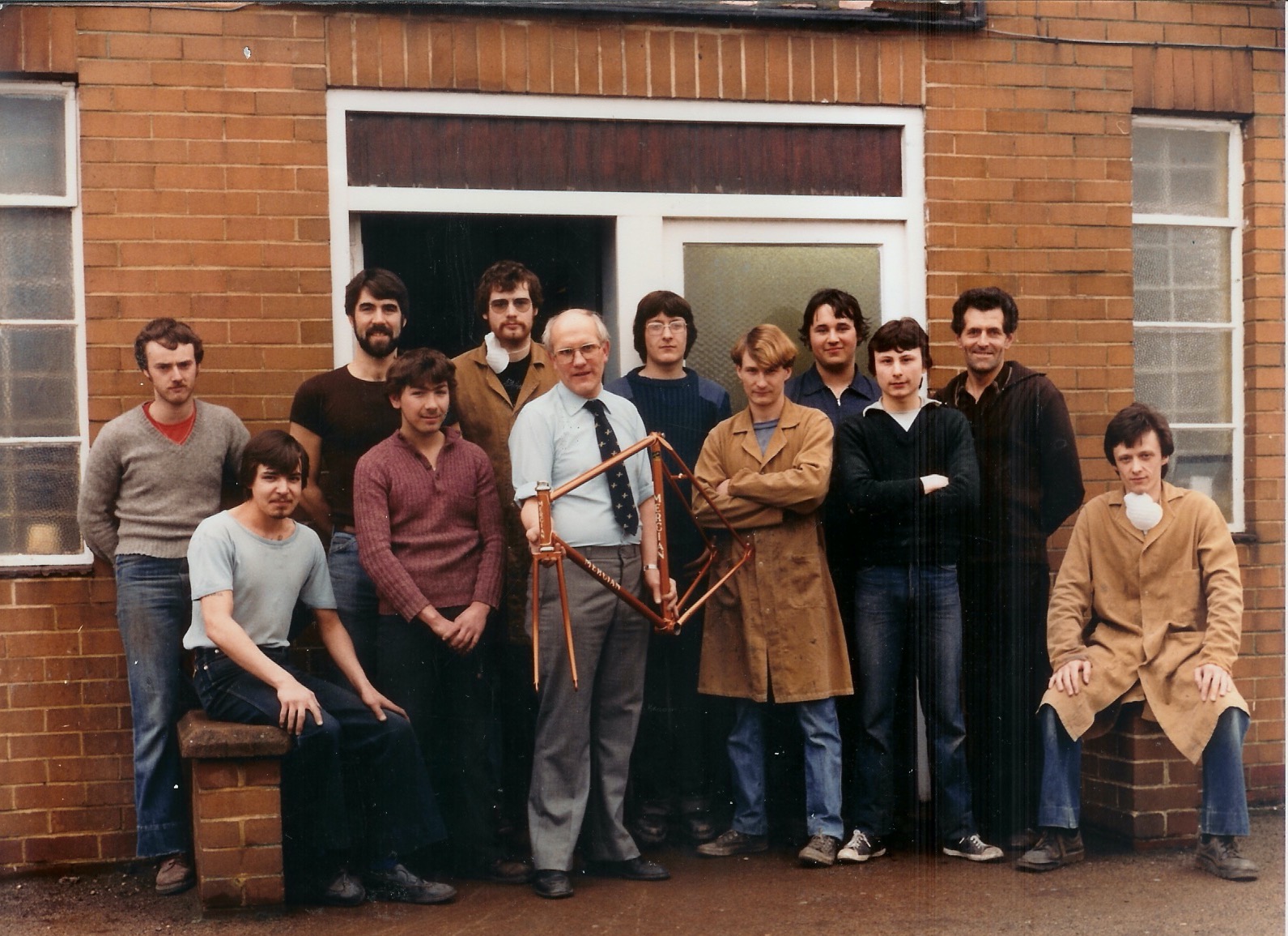 Mercian Cycles staff outside the Pontefract Street workshop